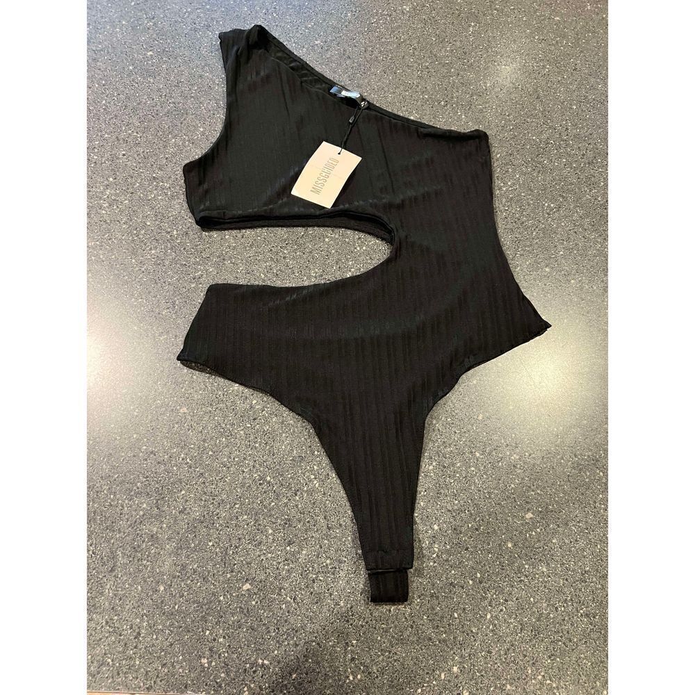 Missguided black cut out bodysuit size 10